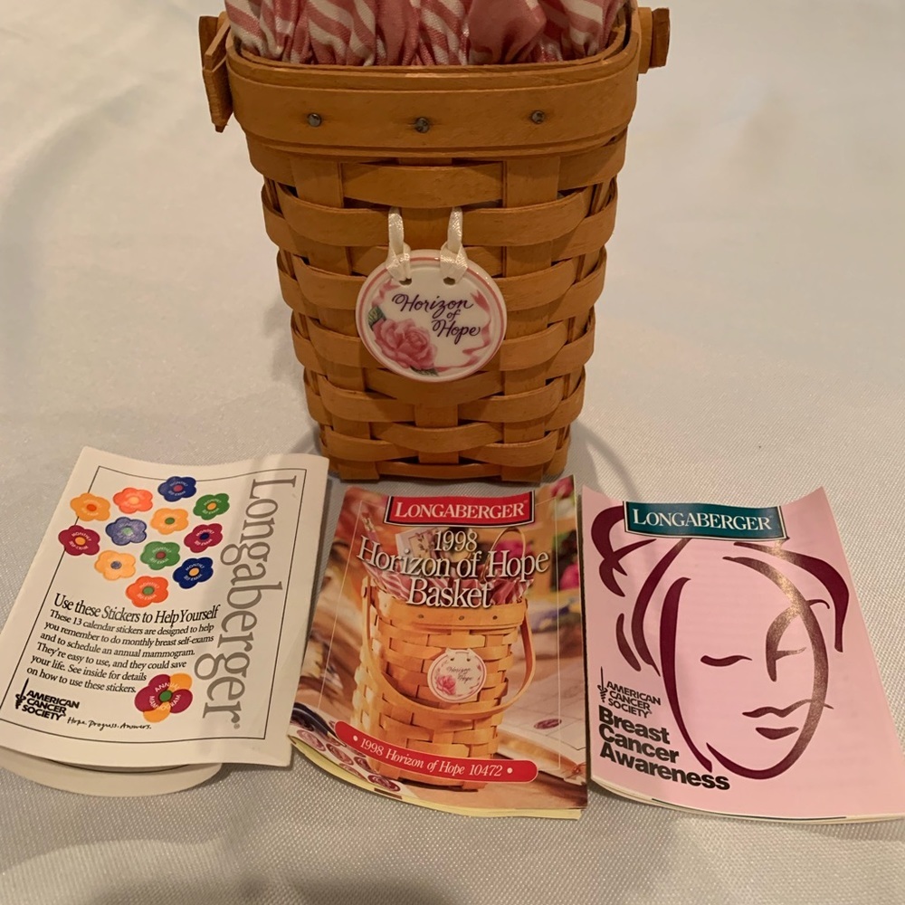 Longaberger 1998 Horizon Of Hope Cancer Basket. 4th In The Series.